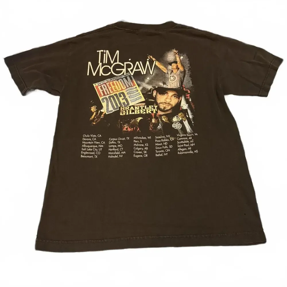 Tim McGraw 2013 Tour T Shirt Delta Pro Weight Black Country Concert Tee L
